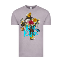 Vintage Zinc he is rısen with cross and butterfly Vintage Tee - Artiststas