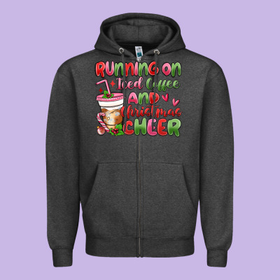 Zipper Hoodie running on iced coffee and christmas cheer