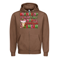 Chestnut running on iced coffee and christmas cheer Zipper Hoodie - MaliasSmallBusiness