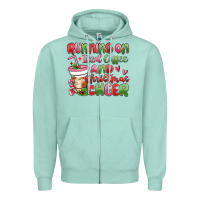 Seafoam running on iced coffee and christmas cheer Zipper Hoodie - MaliasSmallBusiness