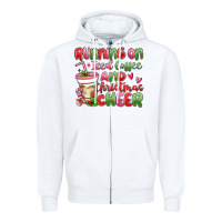 White running on iced coffee and christmas cheer Zipper Hoodie - MaliasSmallBusiness