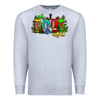 Heather Grey oh holy night Premium Sweatshirt - CowhideDigitalArt