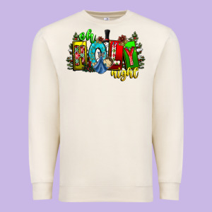 Oh Holy Night Premium Sweatshirt Designed By Cowhidedigitalart