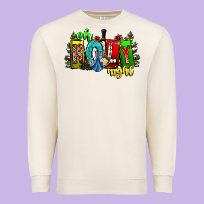 Oh Holy Night Premium Sweatshirt Designed By Cowhidedigitalart