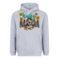 Heather Grey western alaskan husky mom Heavyweight Hoodie - texasbilliewilder
