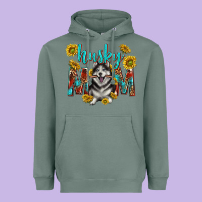 Western Alaskan Husky Mom Heavyweight Hoodie Designed By Texasbilliewilder