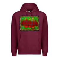 Burgundy christmas lights background Premium Hoodie - AdoDesignShop