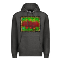 Charcoal Heather christmas lights background Premium Hoodie - AdoDesignShop