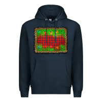 Navy christmas lights background Premium Hoodie - AdoDesignShop