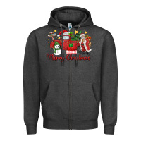 Charcoal Heather merry christmas truck Zipper Hoodie - MaliasSmallBusiness