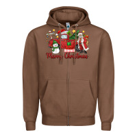 Chestnut merry christmas truck Zipper Hoodie - MaliasSmallBusiness