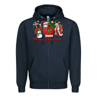 Navy merry christmas truck Zipper Hoodie - MaliasSmallBusiness