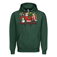 Sports Green merry christmas truck Zipper Hoodie - MaliasSmallBusiness
