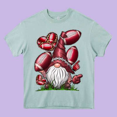 American Football Gnome Heavy Core Tee Designed By Cowhidedigitalart