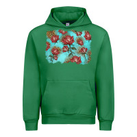 Emerald red roses with leopard background Urban Hoodie - LillyAllenDesigns
