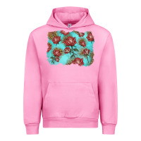 Fuchsia Pink red roses with leopard background Urban Hoodie - LillyAllenDesigns