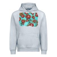 Heather Grey red roses with leopard background Urban Hoodie - LillyAllenDesigns