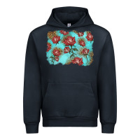 Navy red roses with leopard background Urban Hoodie - LillyAllenDesigns