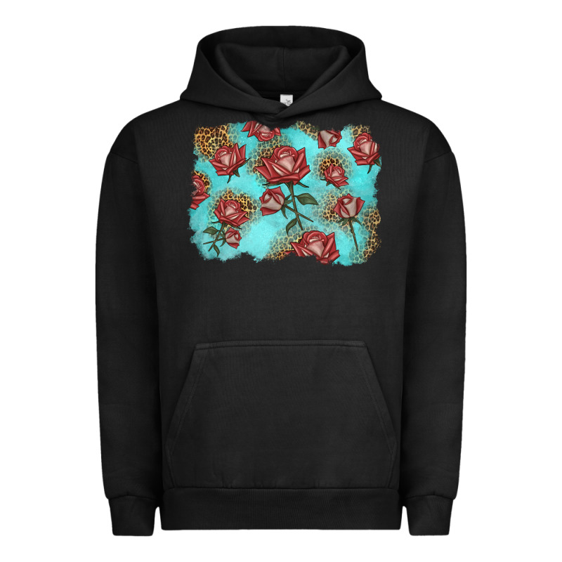 Red Roses With Leopard Background Urban Hoodie by LillyAllenDesigns | Teevron