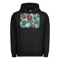 Pigment Black red roses with leopard background Urban Hoodie - LillyAllenDesigns