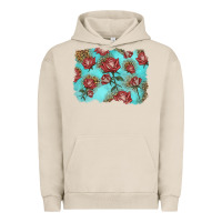 Pigment French Oak red roses with leopard background Urban Hoodie - LillyAllenDesigns