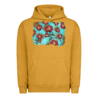 Pigment Peanut Butter red roses with leopard background Urban Hoodie - LillyAllenDesigns