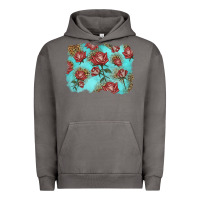 Pigment Tornado red roses with leopard background Urban Hoodie - LillyAllenDesigns