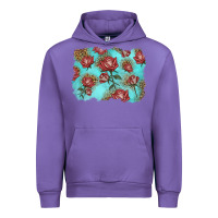 Tulip red roses with leopard background Urban Hoodie - LillyAllenDesigns