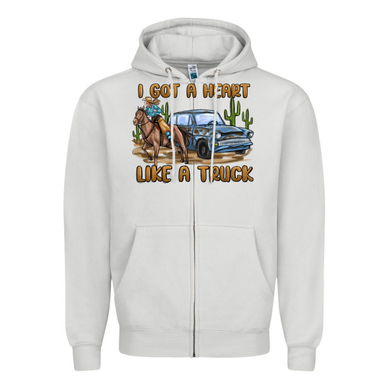 I Got A Heart Like A Truck Zipper Hoodie by MaliasSmallBusiness | Teevron