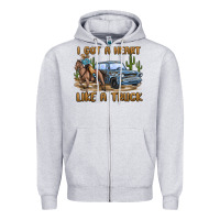Heather Grey i got a heart like a truck Zipper Hoodie - MaliasSmallBusiness