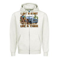 Oatmeal Heather i got a heart like a truck Zipper Hoodie - MaliasSmallBusiness