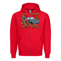 Red i got a heart like a truck Zipper Hoodie - MaliasSmallBusiness