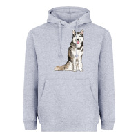 Heather Grey husky Heavyweight Hoodie - RanaPortraitStore