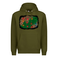 Army Green green buffalo plaid christmas background Premium Hoodie - AdoDesignShop