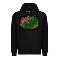 Black green buffalo plaid christmas background Premium Hoodie - AdoDesignShop