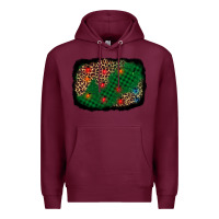 Burgundy green buffalo plaid christmas background Premium Hoodie - AdoDesignShop