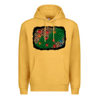 Mustard green buffalo plaid christmas background Premium Hoodie - AdoDesignShop