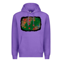 Purple green buffalo plaid christmas background Premium Hoodie - AdoDesignShop