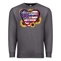 Charcoal Heather American heart southern soul Premium Sweatshirt - CowGirlArtShop