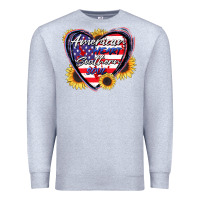 Heather Grey American heart southern soul Premium Sweatshirt - CowGirlArtShop