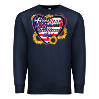 Navy American heart southern soul Premium Sweatshirt - CowGirlArtShop