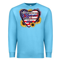 Ocean Blue American heart southern soul Premium Sweatshirt - CowGirlArtShop