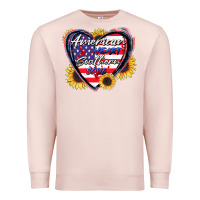 Pale Pink American heart southern soul Premium Sweatshirt - CowGirlArtShop
