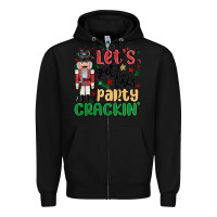 Black lets get this party crackin Zipper Hoodie - MaliasSmallBusiness
