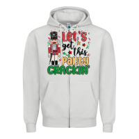 Dove Grey lets get this party crackin Zipper Hoodie - MaliasSmallBusiness
