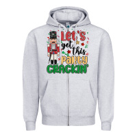 Heather Grey lets get this party crackin Zipper Hoodie - MaliasSmallBusiness