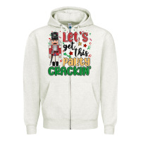 Oatmeal Heather lets get this party crackin Zipper Hoodie - MaliasSmallBusiness