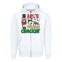 White lets get this party crackin Zipper Hoodie - MaliasSmallBusiness