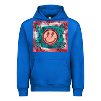 Cobalt western lightning bolt smiling face turquoise Urban Hoodie - BarkalooDesign