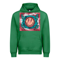 Emerald western lightning bolt smiling face turquoise Urban Hoodie - BarkalooDesign